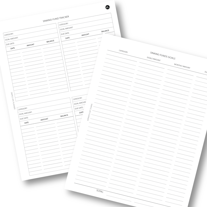 Sinking Fund Goal Worksheet & Tracker - Digital Download